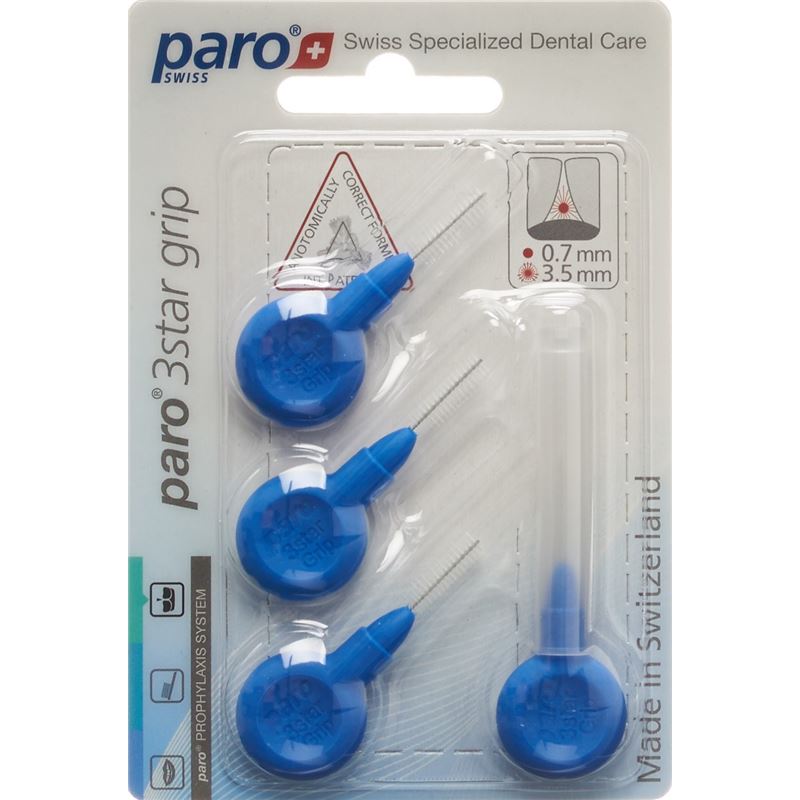 PARO 3STAR-GRIP 3.5mm x-fein blau zylin 4 Stk