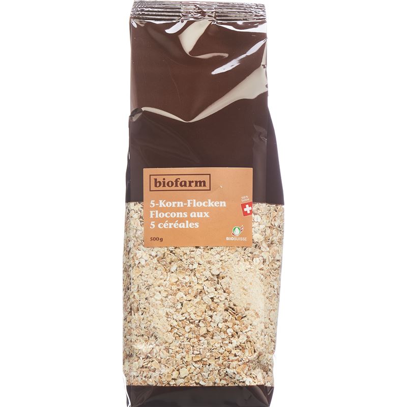 BIOFARM 5 Korn Flocken Knospe Btl 500 g