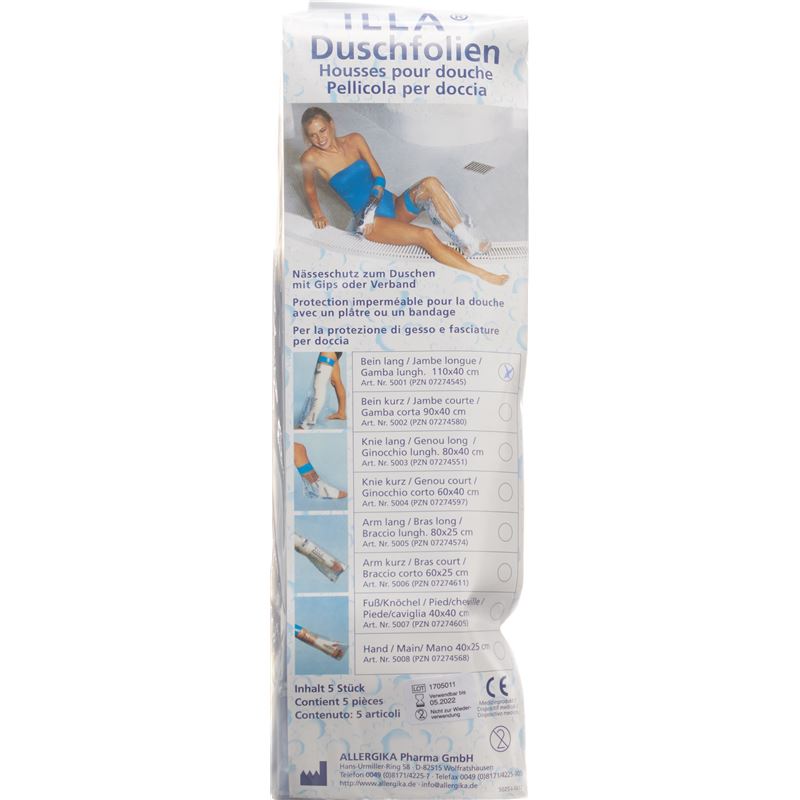 ILLA Dusch Schutzfolie 110x40cm Bein Btl 5 Stk