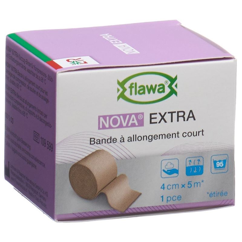 FLAWA NOVA EXTRA Kurzzugbinde 4cmx5m hautfarbig
