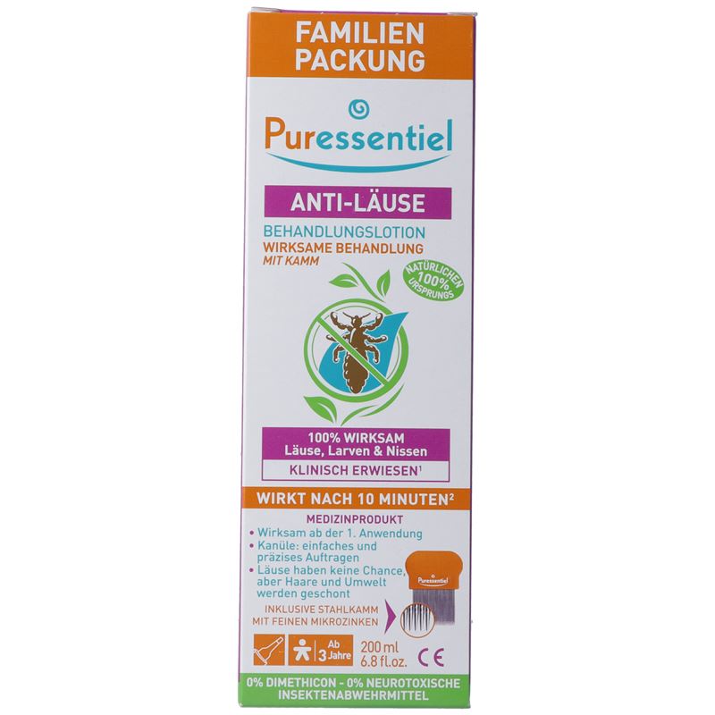 PURESSENTIEL Anti-Läuse Lotion mit Kamm 200 ml