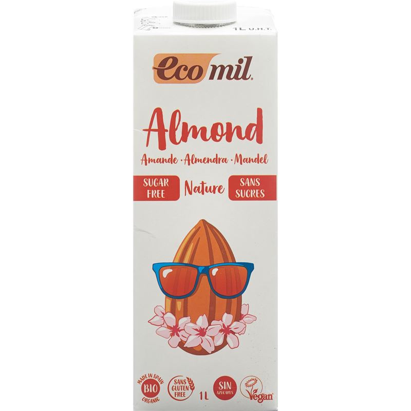 ECOMIL Mandelmilch Drink ohne Zucker Bio 1 lt