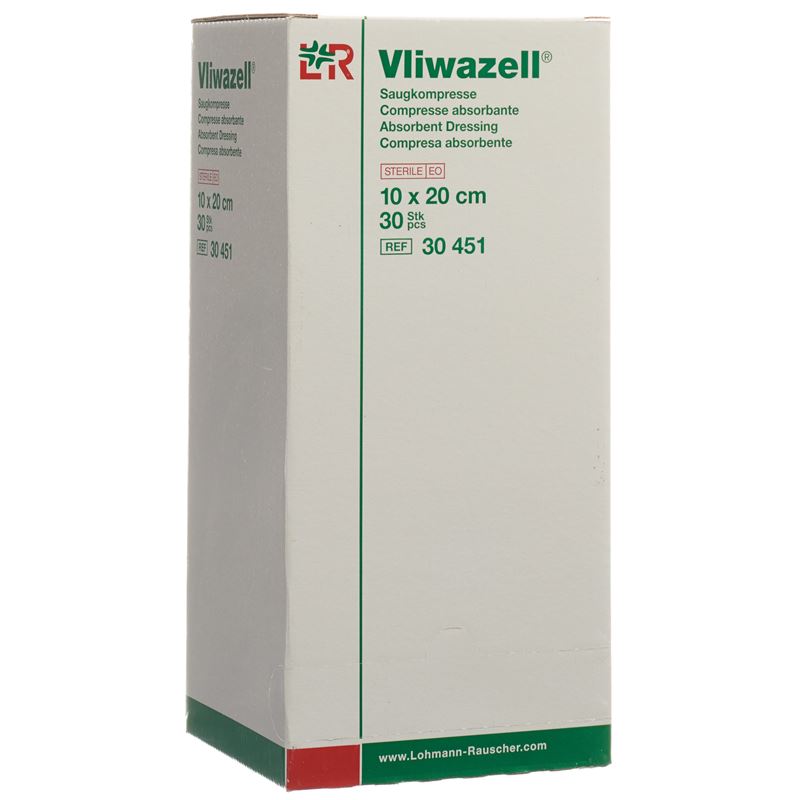 VLIWAZELL Saugkompresse 10x20cm steril 30 Stk
