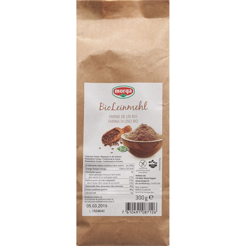 MORGA Leinmehl Bio glutenfrei Btl 300 g