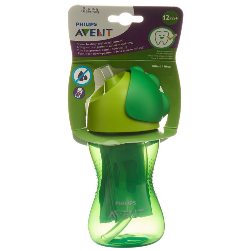 AVENT PHILIPS Strohhalm-Becher 300ml Boy grün
