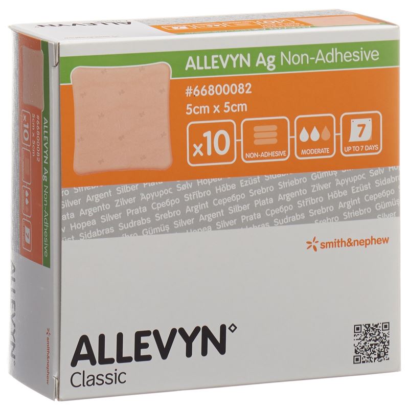 ALLEVYN AG NON-ADH Wundkompr 5x5cm 10 Stk