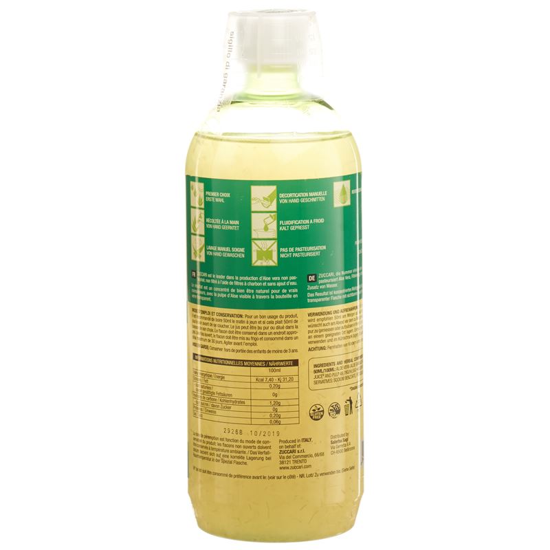 ZUCCARI Aloe Vera Saft rein 1 lt