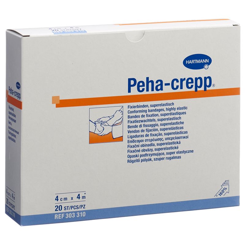 PEHA CREPP Kreppbinde 4mx4cm weiss 20 Stk