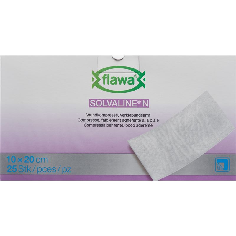 FLAWA Solvaline N Kompressen 10x20cm steril 25 Stk