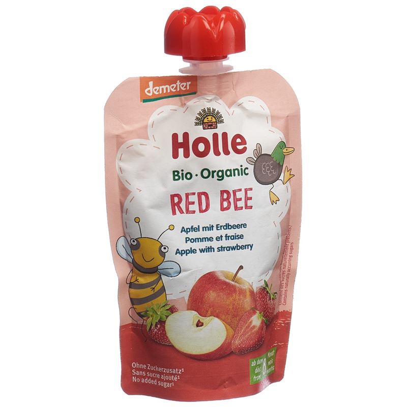 HOLLE Red Bee Pouchy Apfel Erdbeere 100 g