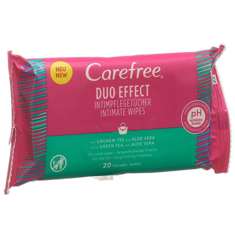 CAREFREE Intimpflegetücher Grüntee & Aloe 20 Stk
