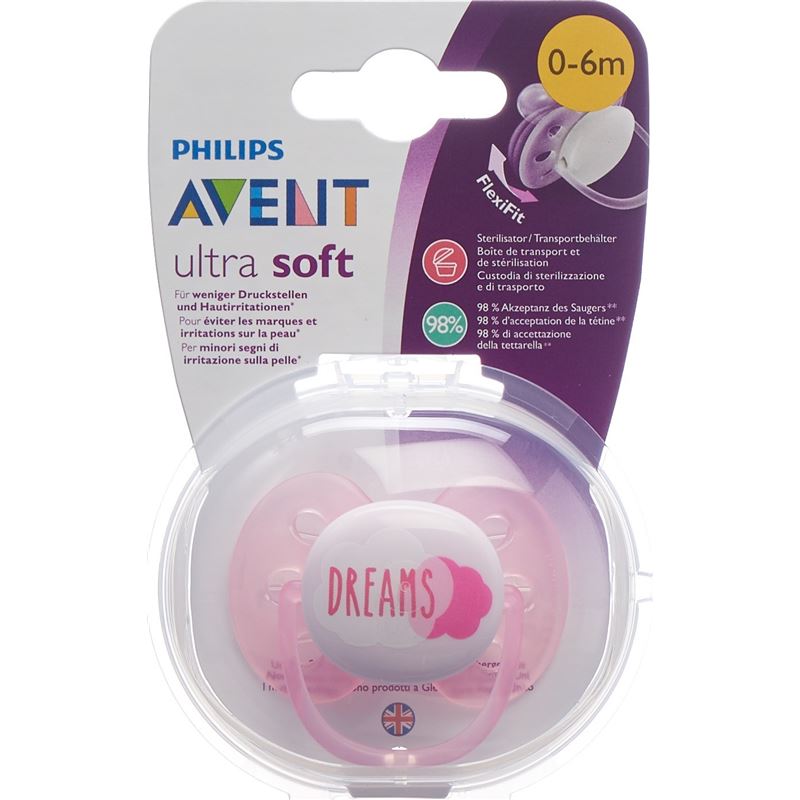 AVENT PHILIPS Schnuller UltraSoft 0-6M Girl deko