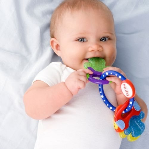 NUBY Beissring Schlüssel mit Eisgel