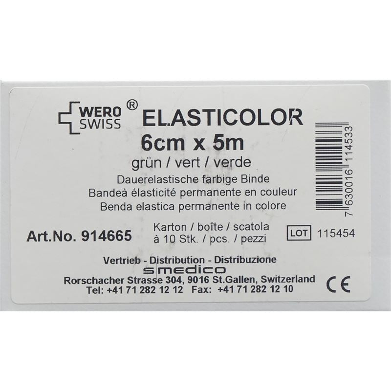 WERO SWISS Elasticolor El Bind 5mx6cm grün 10 Stk