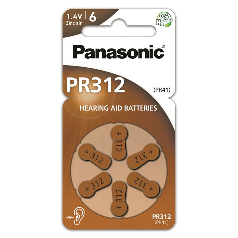 PANASONIC Hörgerät Batterien 312 6 Stk