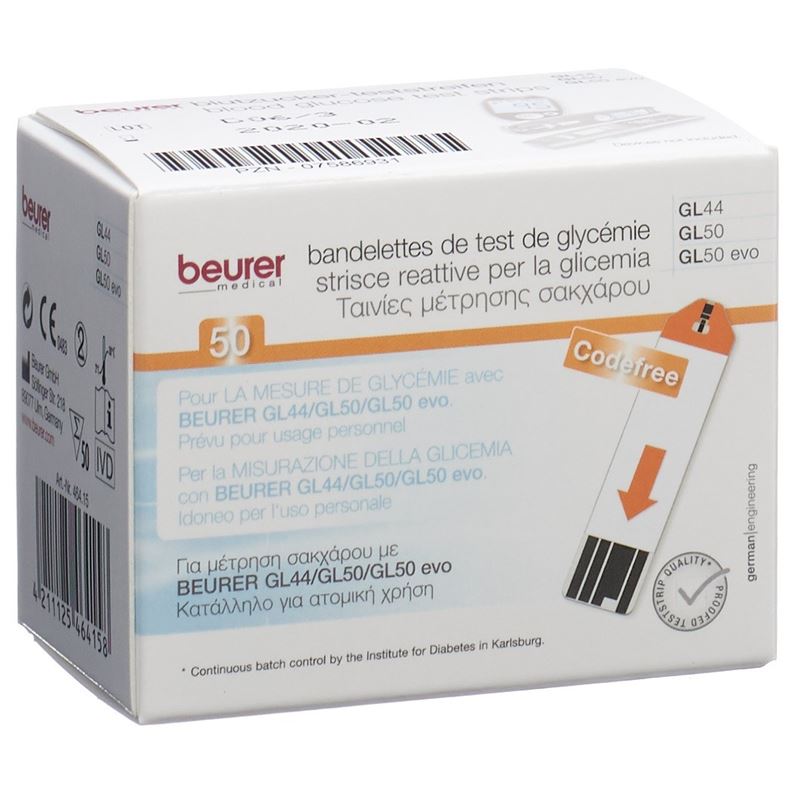 BEURER Teststreifen f GL44+GL50 mmol/L 2 x 25 Stk