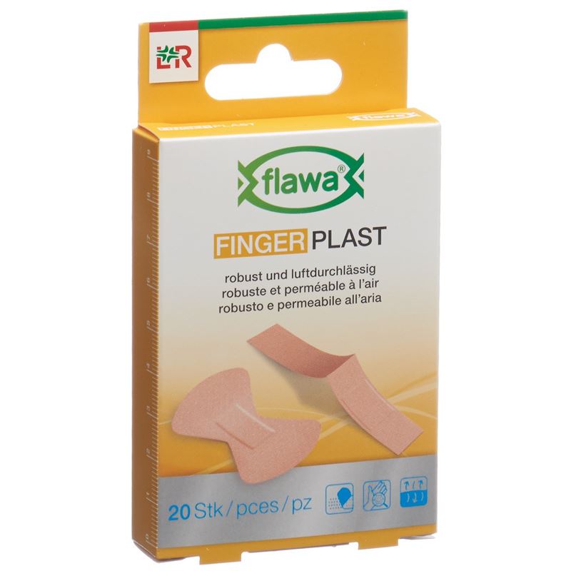 FLAWA Finger Plast robustes Textilpfl 2 Gr 20 Stk