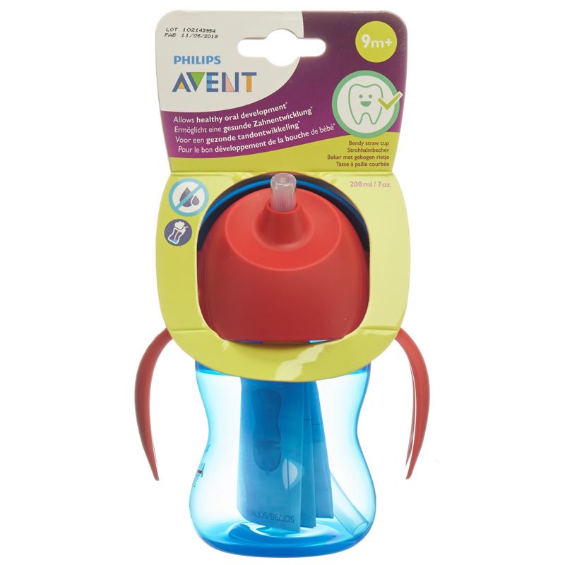 AVENT PHILIPS Strohhalm-Becher 200ml Boy blau
