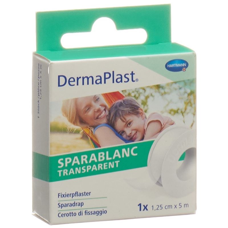 DERMAPLAST Sparablanc Transparent 1.25cmx5m weiss