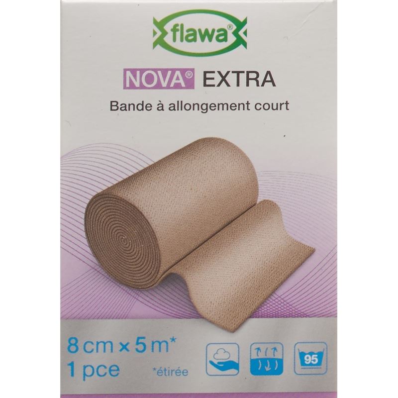 FLAWA NOVA EXTRA Kurzzugbinde 8cmx5m hautfarbig