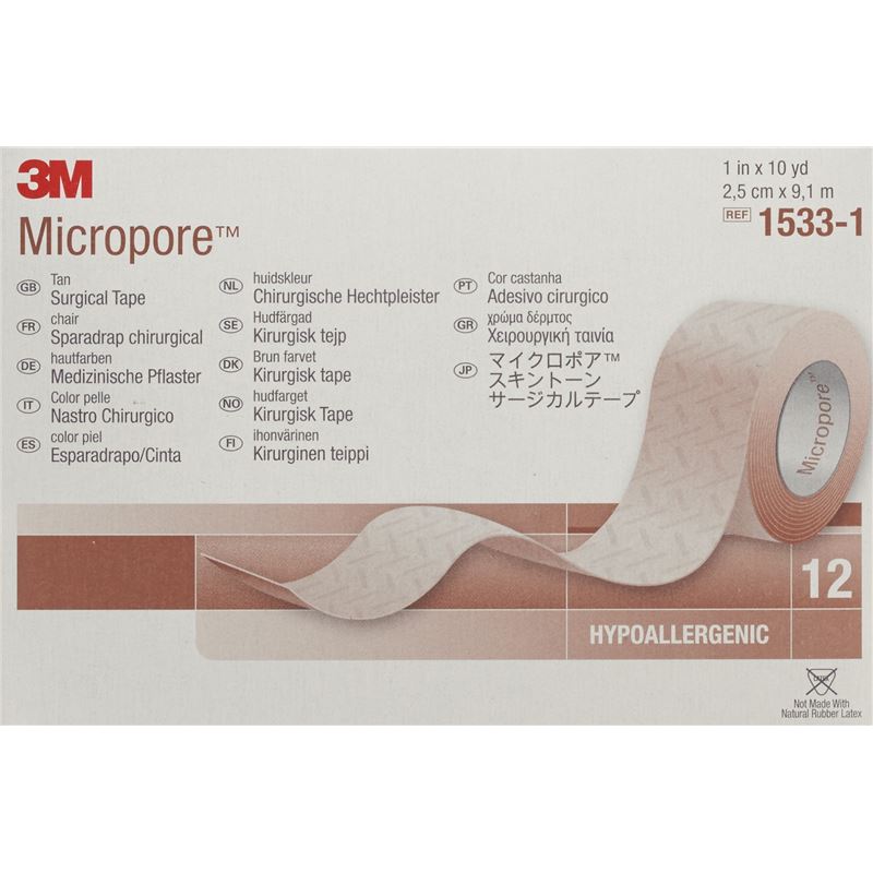 3M MICROPORE Rollenpfl o Disp 25mmx9.14m hf 12 Stk