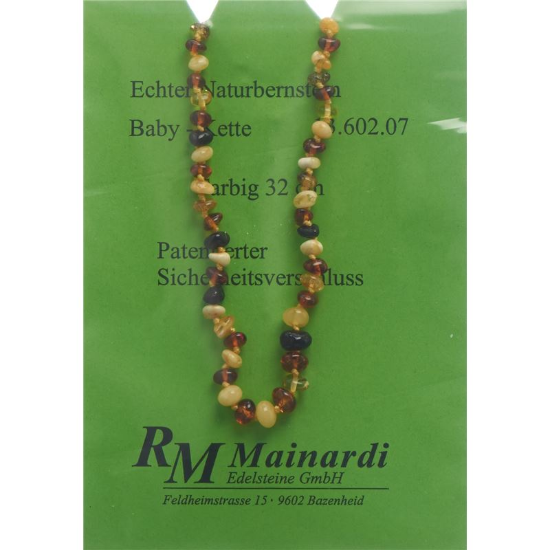 MAINARDI Natur Bernstein 32cm farbig Sicher-Versch
