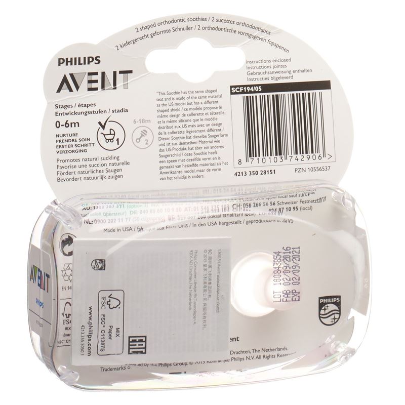 AVENT PHILIPS Soothie Nuggi pink/viole 3-6M 2 Stk