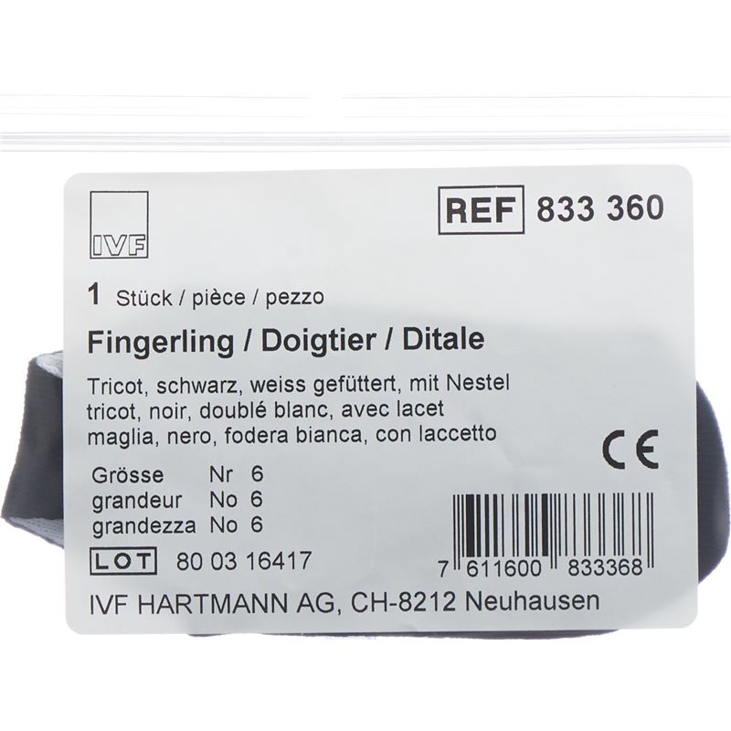 IVF Däumling Tricot Gr6 schwarz