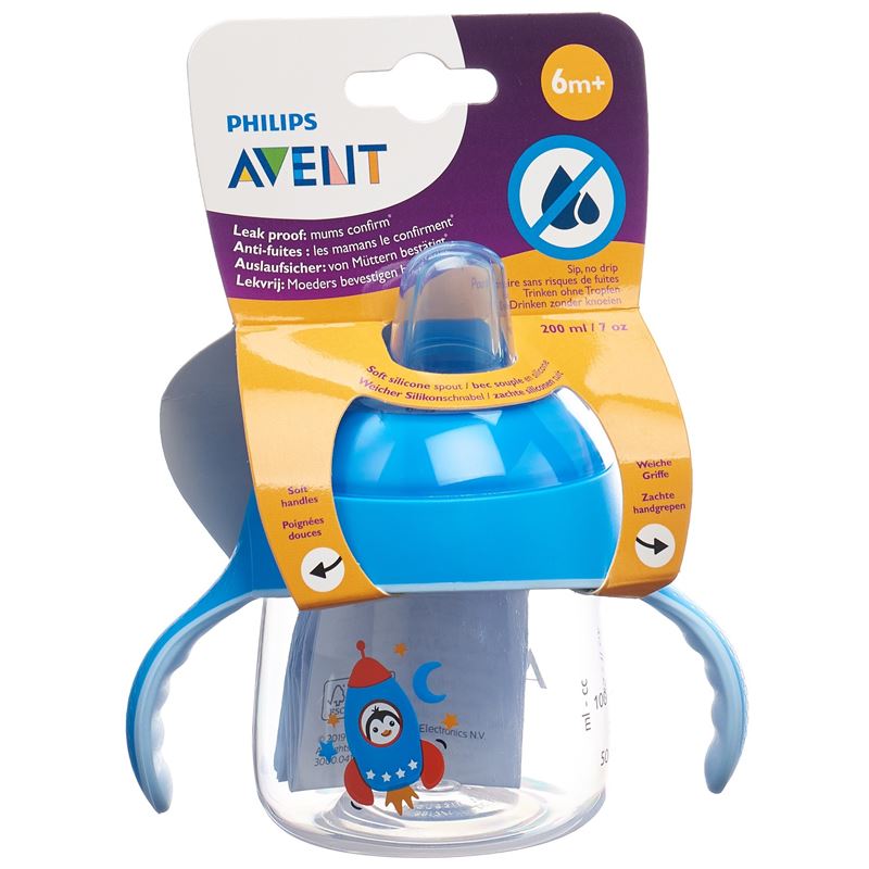 AVENT PHILIPS Schnabelbecher Sil 200ml bl Rakete