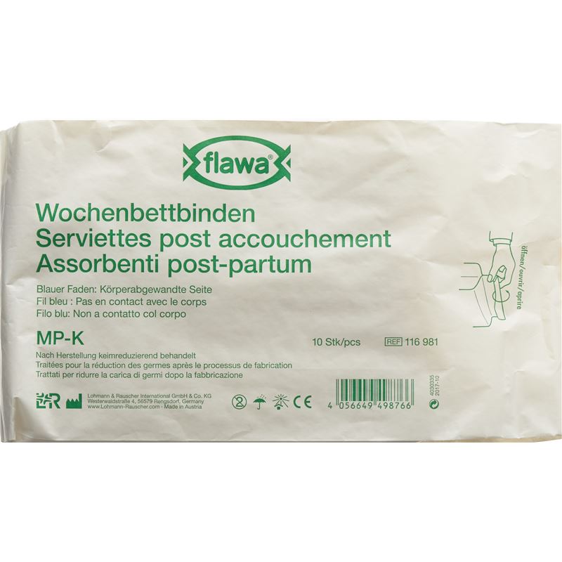 FLAWA Wochenbettbinden MP-K keimreduziert 10 Stk