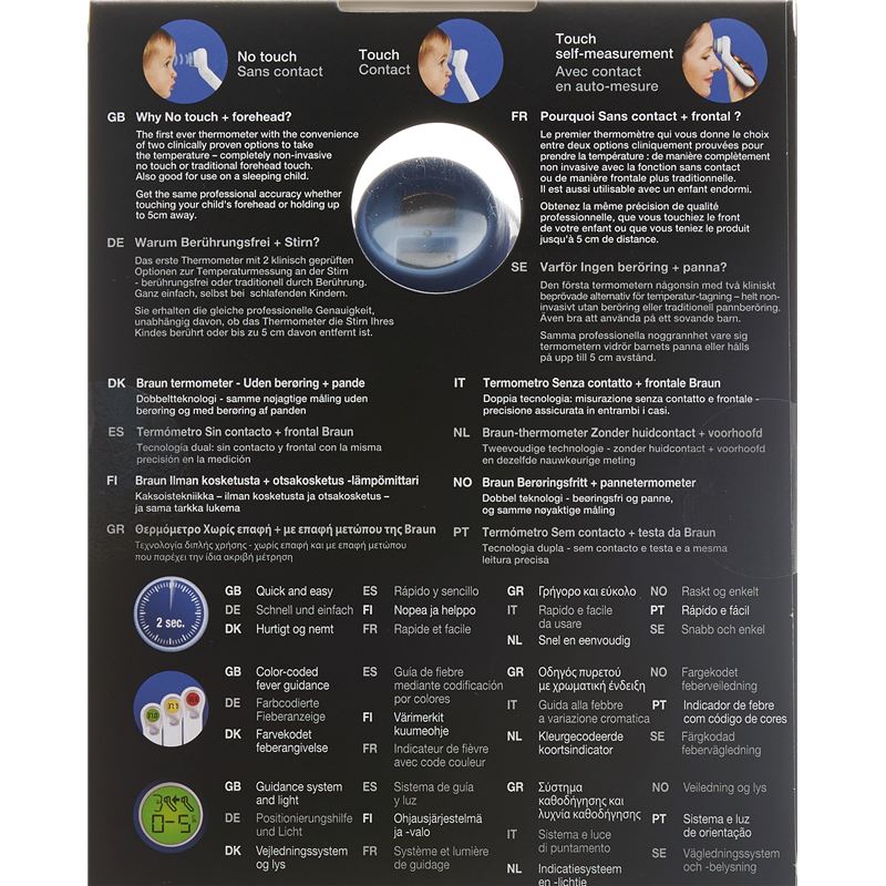 BRAUN Stirnthermometer no touch&forehead NTF3000