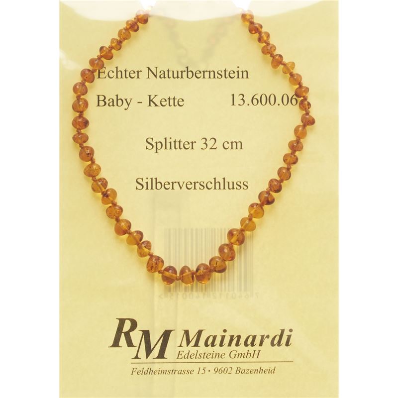 MAINARDI Natur Bernstein 32cm Splitt Silberverschl