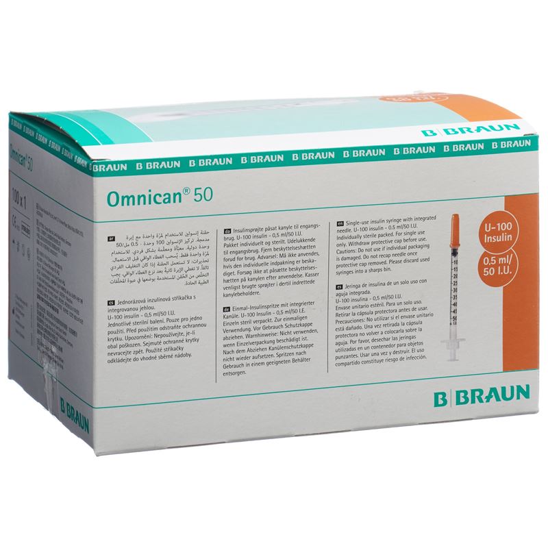 OMNICAN Insulin 50 0.5ml 0.3x12mm G30 einzel 100 x