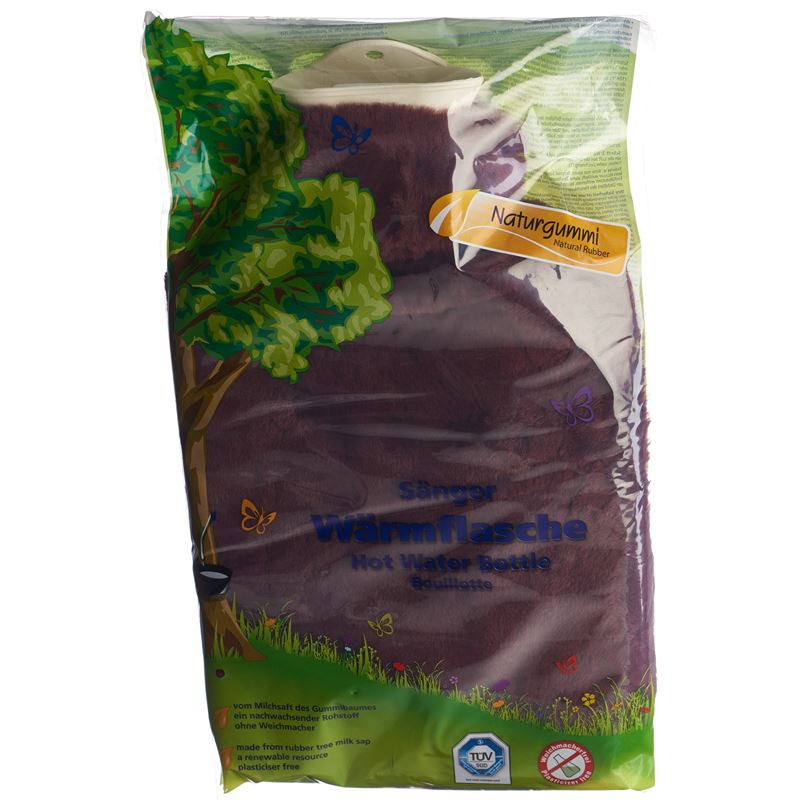 SÄNGER Wärmflasche Naturkau Kunstfell 2l plum