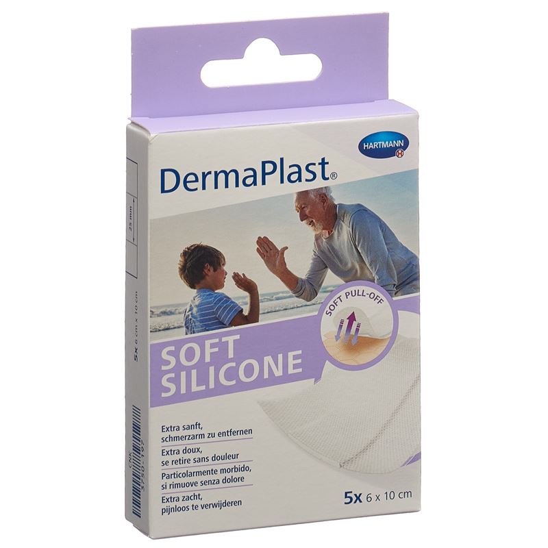 DERMAPLAST Soft Silicone 6x10cm 5 Stk