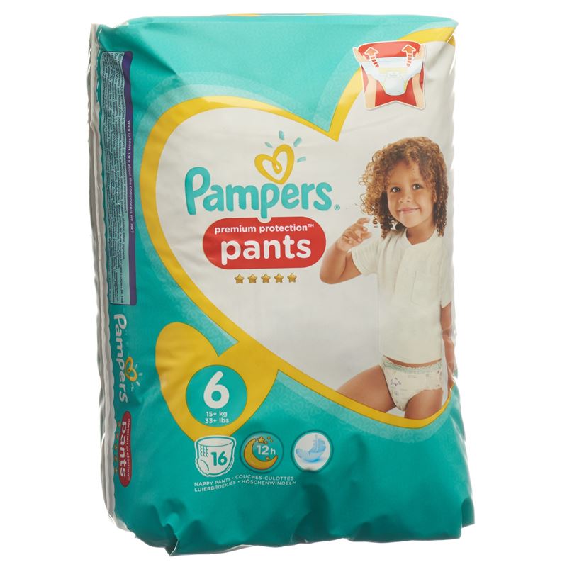 PAMPERS Prem Prot Pan Gr6 15+kg Ex Lar Trag 16 Stk