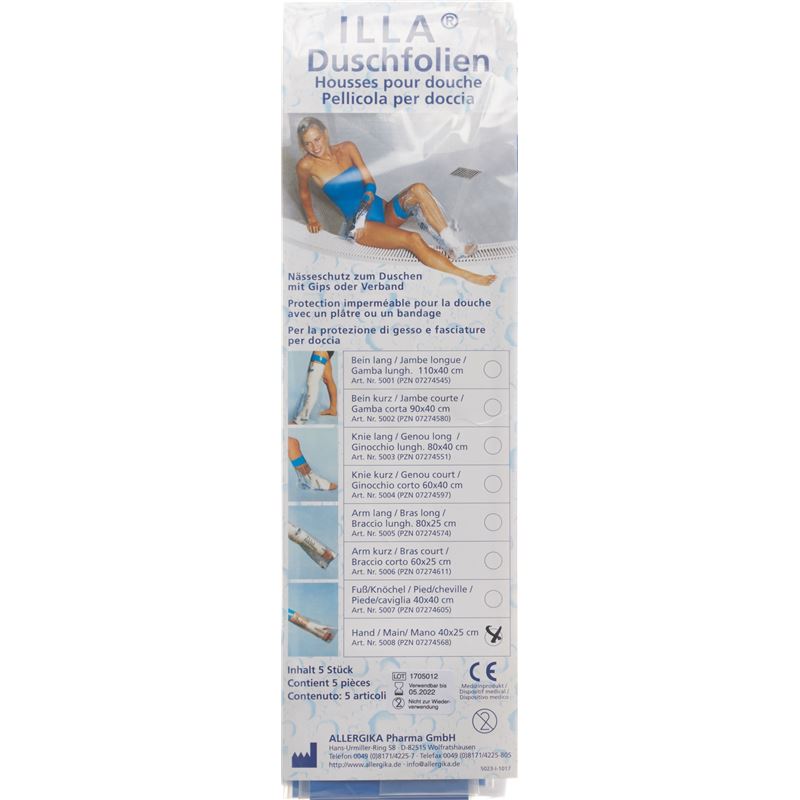 ILLA Dusch Schutzfolie 40x25cm Hand Btl 5 Stk