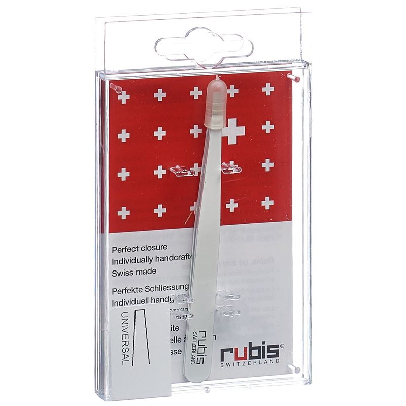 RUBIS Pinzette gerade weiss Inox