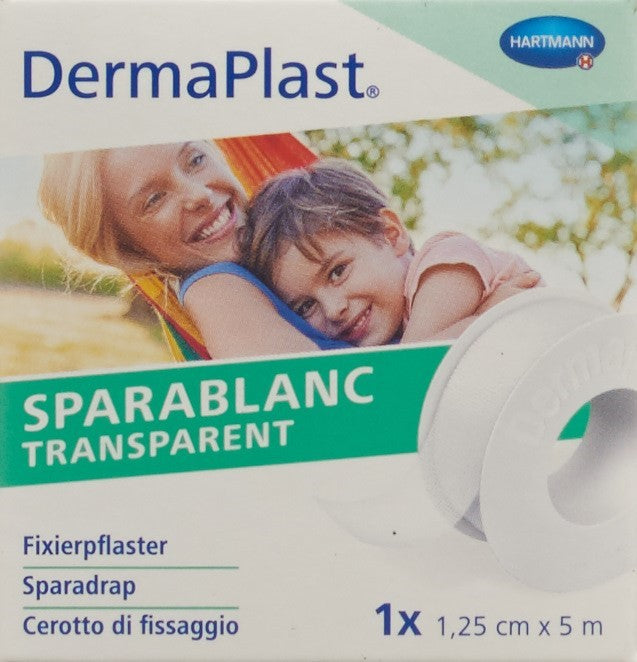 DERMAPLAST Sparablanc Transparent 1.25cmx5m weiss