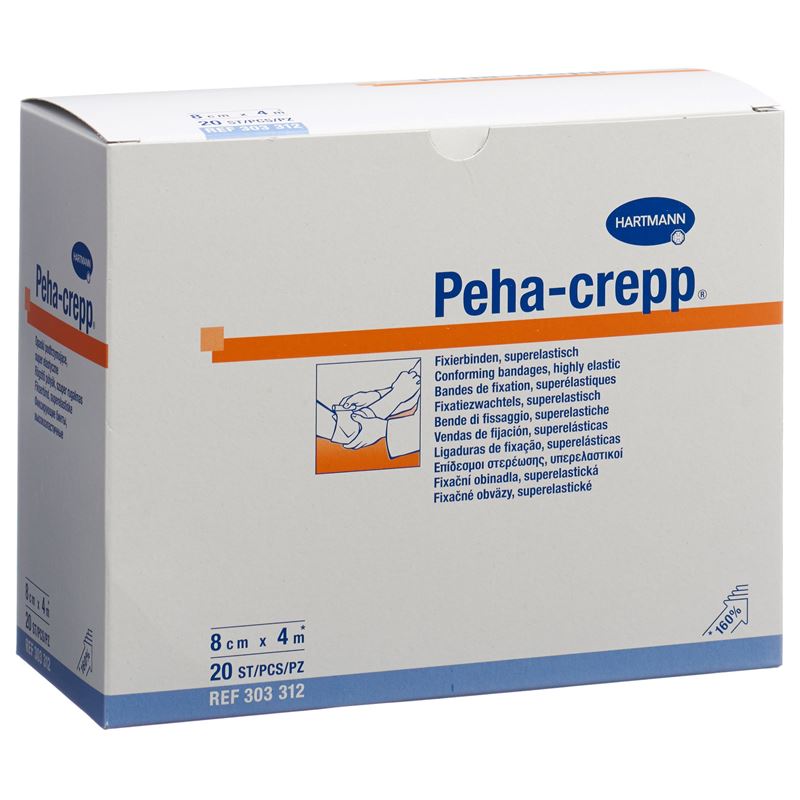 PEHA CREPP Kreppbinde 4mx8cm weiss 20 Stk