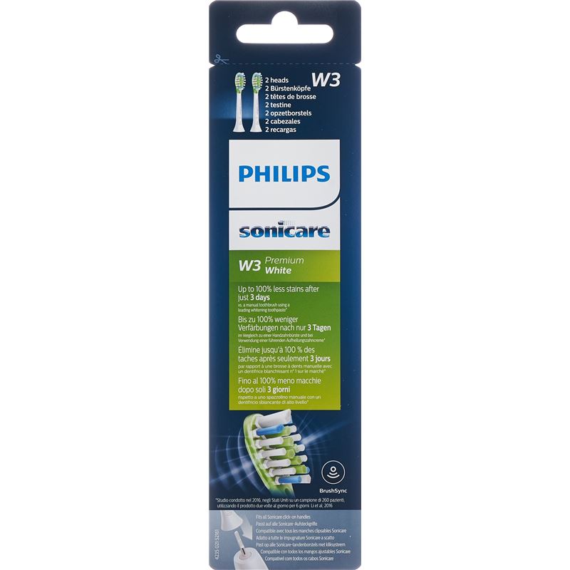 PHILIPS Sonicare Ersatzb W3 Prem W HX9062/17 2 Stk