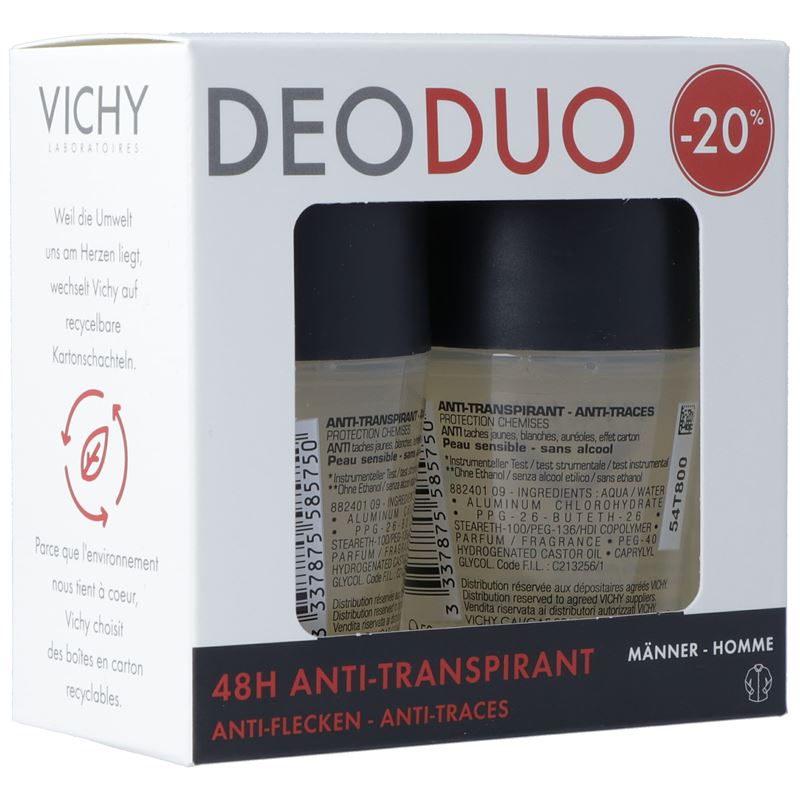 VICHY Homme Deo Anti-Fleck Roll on -20% 2 x 50 ml