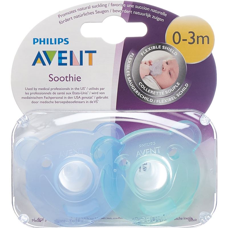 AVENT PHILIPS Soothie Nuggi blau/grün 0-3M 2 Stk