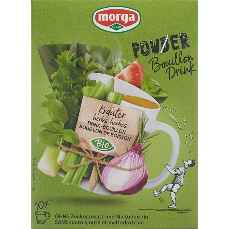 MORGA PowerPowder BouillonDri Kräu Bio 10 Btl 4 g