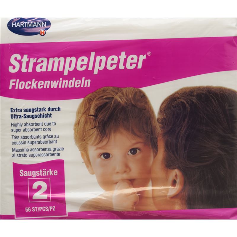 STRAMPELPETER Flockenwindeln Saugstärke 2 56 Stk
