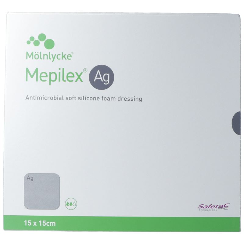 MEPILEX Ag Schaumverband Safetac 15x15cm Sil 5 Stk