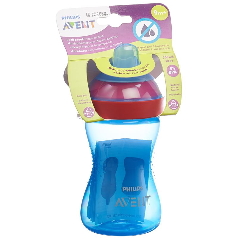 AVENT PHILIPS Schnabelbecher weich blau/rot