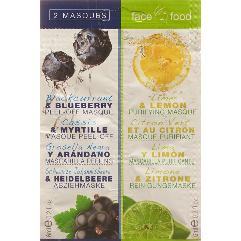 FACE FOOD Gesichtsmaske Heidelbeer Zitron 2 x 6 ml