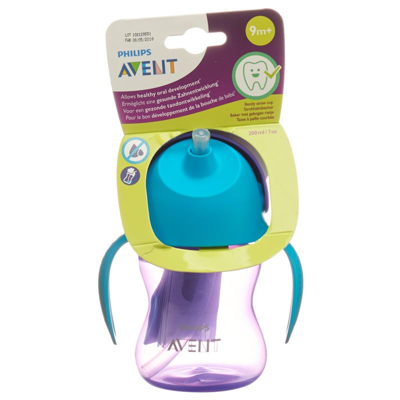 AVENT PHILIPS Strohhalm-Becher 200ml Girl lila