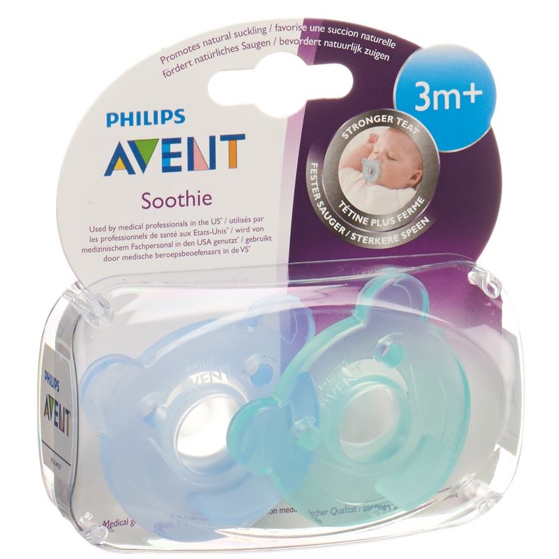 AVENT PHILIPS Soothie Nuggi blau/grün 3-6M 2 Stk